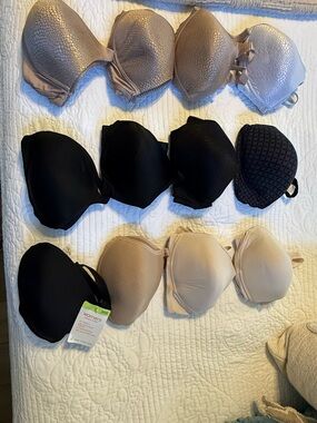 Warner's 12 Black,white and Nude bundle of bras-size  38B